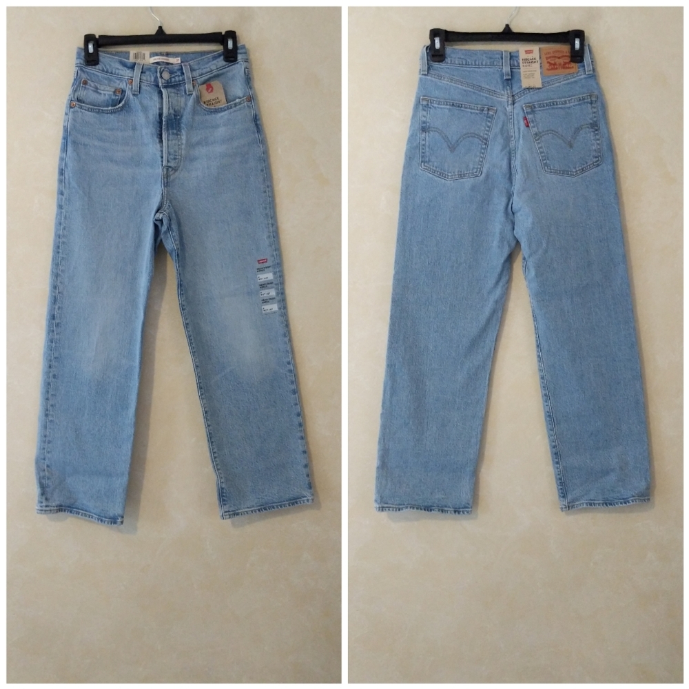 Levi's Ribcage Straight High Rise Jeans Tango Love - Picture 9 of 9